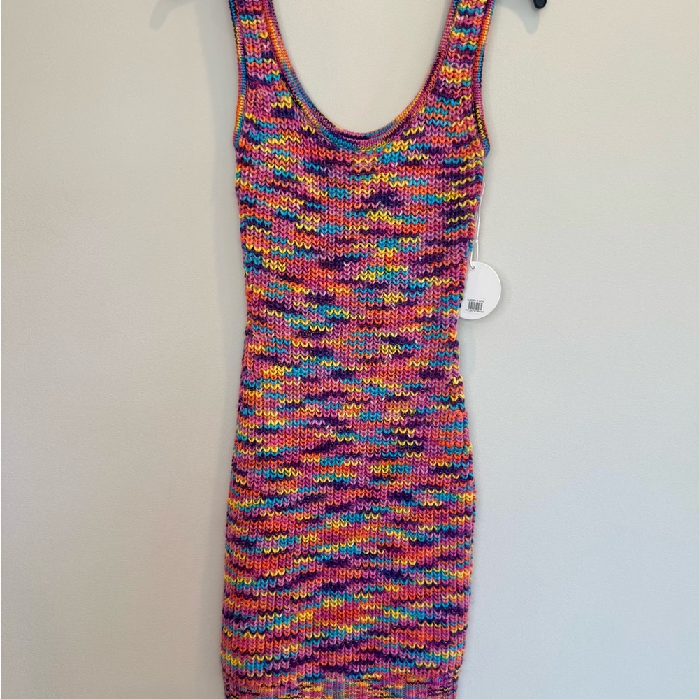 NWT Staud Gardenia Mini Dress, Multicolor Knit, Size S
